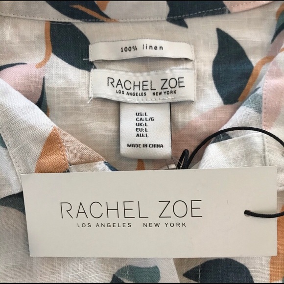 Rachel Zoe 100% Linen Floral Dress with Pockets NWT - Picture 5 of 5